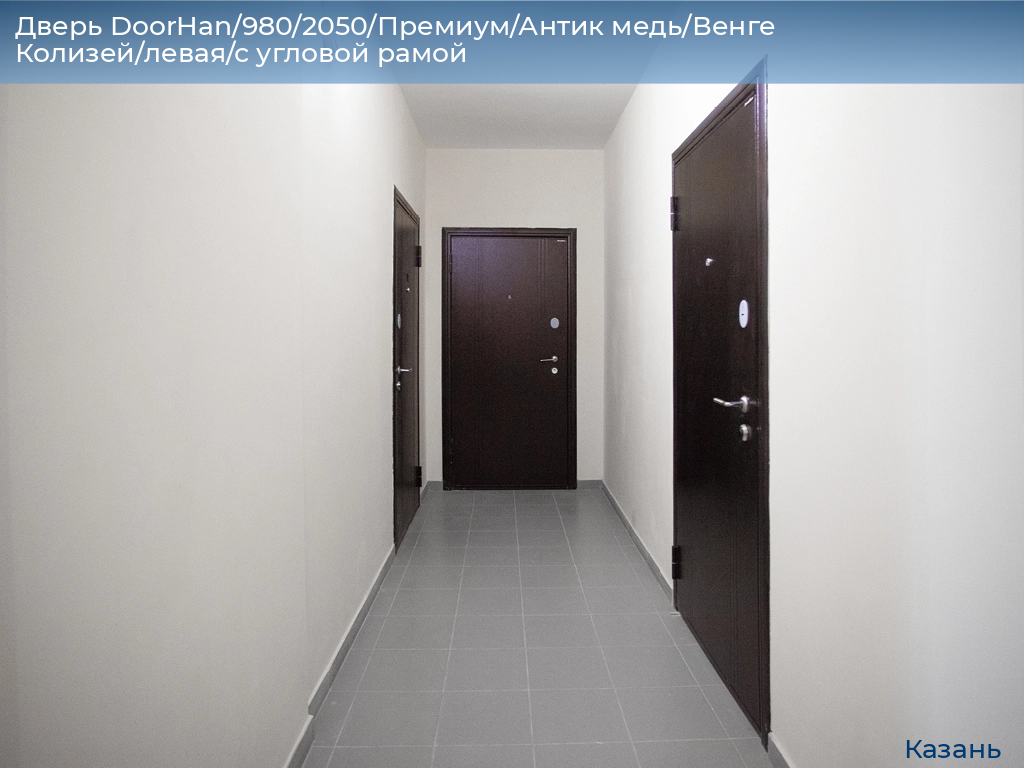 Дверь DoorHan/980/2050/Премиум/Антик медь/Венге Колизей/левая/с угловой рамой, kazan.doorhan.ru