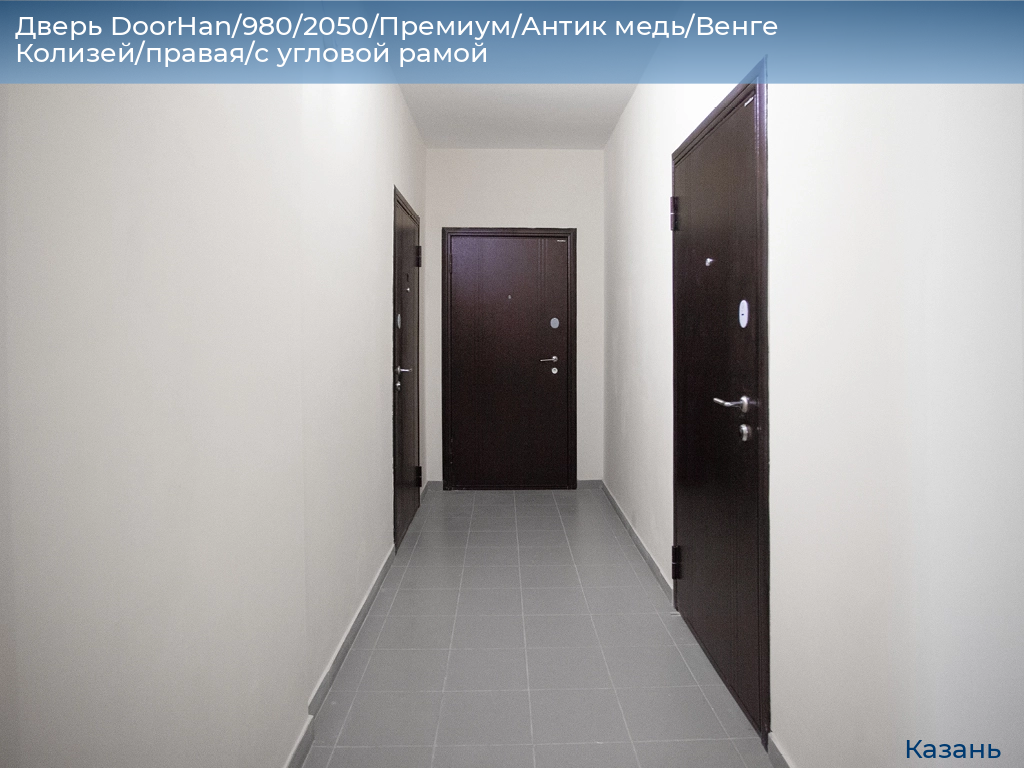 Дверь DoorHan/980/2050/Премиум/Антик медь/Венге Колизей/правая/с угловой рамой, kazan.doorhan.ru